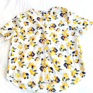🍋 Dalia Lemon Button Down Blouse, Size Small
